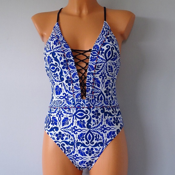 Nanette Lepore Other - Nanette Lepore Blue Floral One Piece Swimsuit